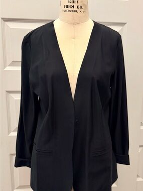 Athleta Avenue Open V-Neck Blazer Jacket Black